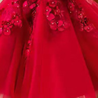 Mesh Applique Short Sleeve Midi Dresses - image 6