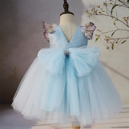 Mesh Rosette Butterfly Sleeveless Mid-long Dresses - image 2