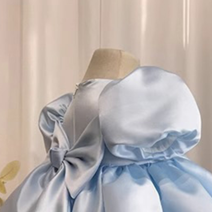 Satin Pearl Short Sleeve Mid-long Dresses - image 6