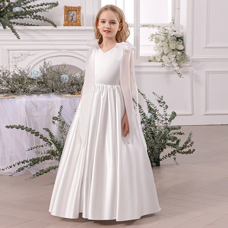 Satin Bow Sleeveless Maxi Dresses - image 3