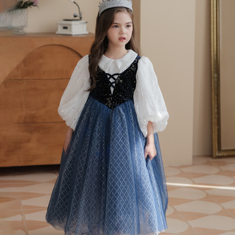 Mesh Lace-up Long Sleeve Maxi Dresses - image 1