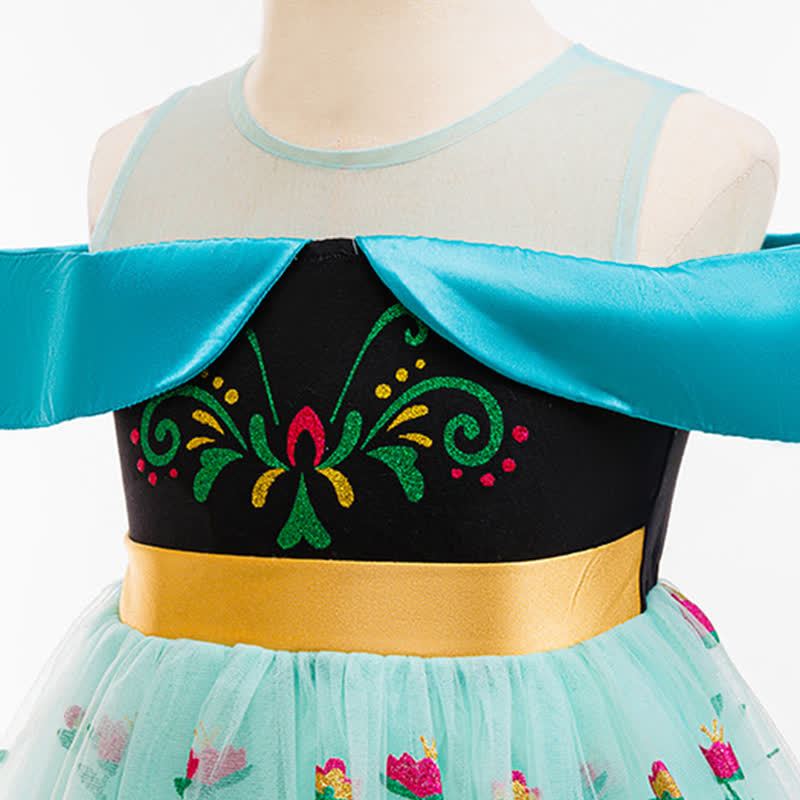 Mesh Floral Embroidery Patterns Split Joint Sleeveless Mid-long Dresses - image 4