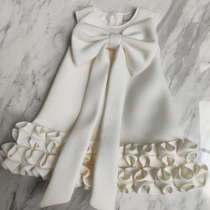 SCUBA KNIT Bow Sleeveless Midi Dresses - image 4