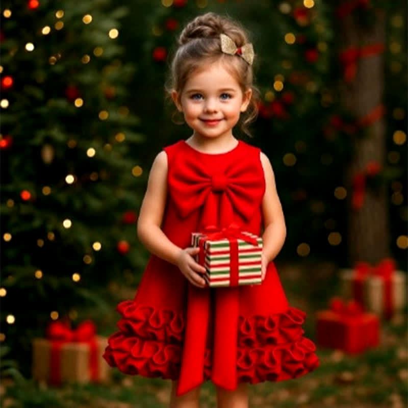 SCUBA KNIT Bow Sleeveless Midi Dresses - image 2