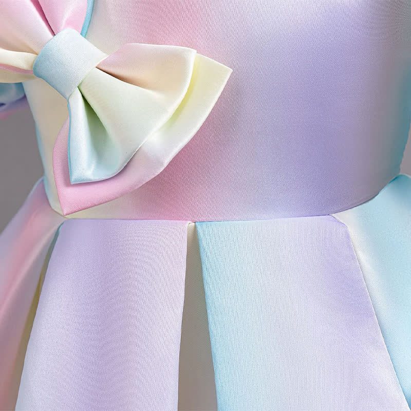 Satin Bow Short sleeve Midi Dresses - image 7