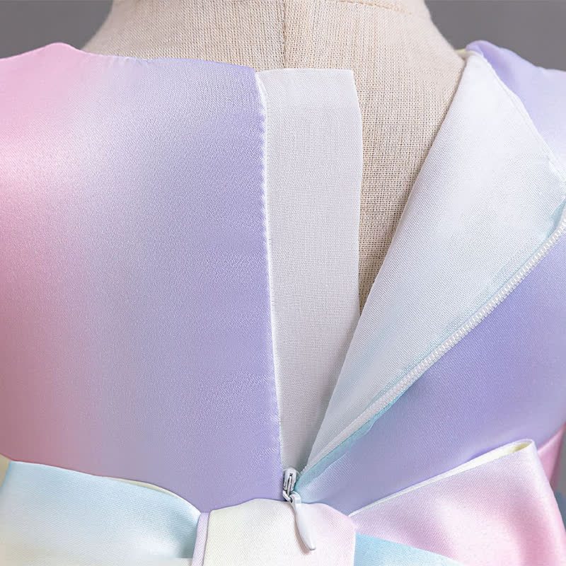 Satin Bow Short sleeve Midi Dresses - image 6