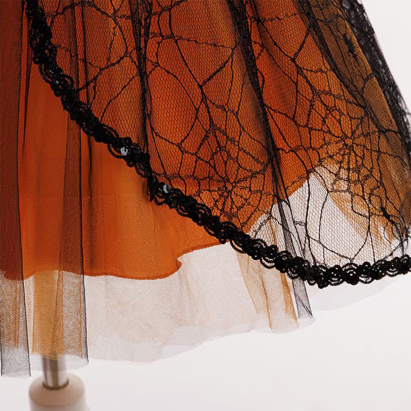 Mesh Folds Sequins Short Sleeve Mid-long Dresses - image 11