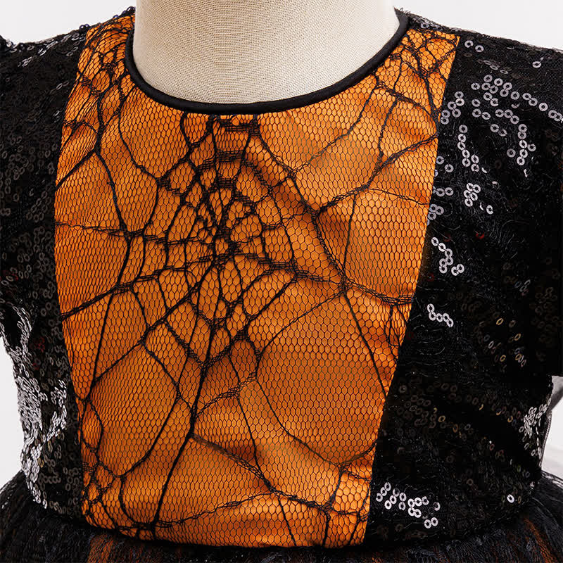 Mesh Folds Sequins Short Sleeve Mid-long Dresses - image 8