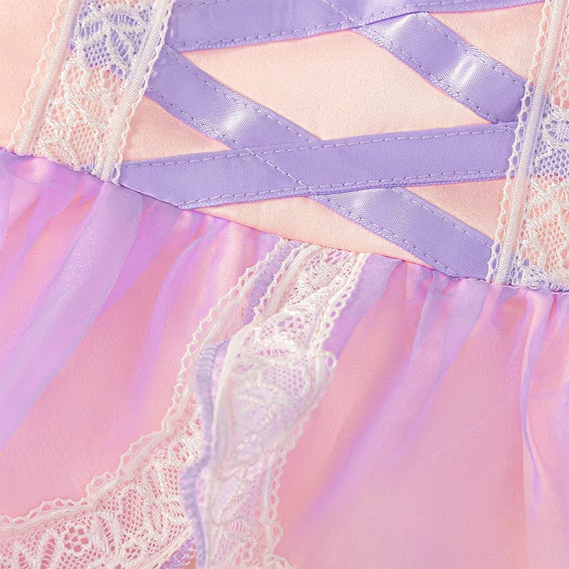 Satin Folds Lace Sleeveless Regular Bodysuit - image 4