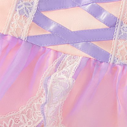 Satin Folds Lace Sleeveless Regular Bodysuit - image 4