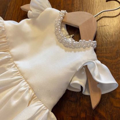 Satin Imitation Pearls Sleeveless Midi Dresses - image 4