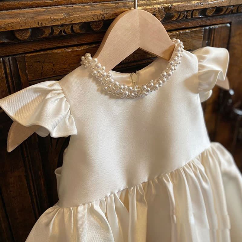 Satin Imitation Pearls Sleeveless Midi Dresses - image 3