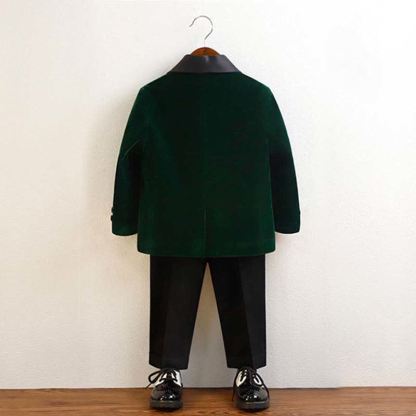 Velvet Button Pocket Stitching Long Sleeve Regular 4-piece Formal Suit - image 15