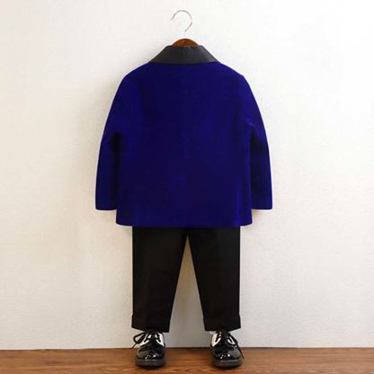 Velvet Button Pocket Stitching Long Sleeve Regular 4-piece Formal Suit - image 17