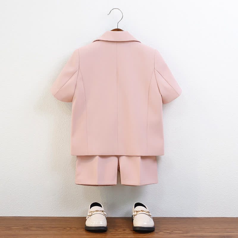 [Archive Sale] Chemical Fiber Blend Button Pocket Stitching Short Sleeve Shorts Two-piece Set - image 3