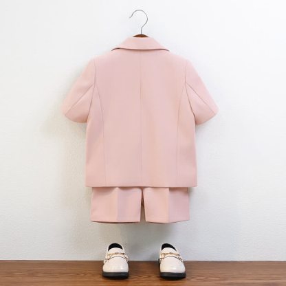 [Archive Sale] Chemical Fiber Blend Button Pocket Stitching Short Sleeve Shorts Two-piece Set - image 3