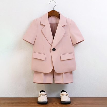 [Archive Sale] Chemical Fiber Blend Button Pocket Stitching Short Sleeve Shorts Two-piece Set - image 2