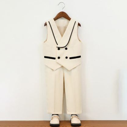 [Archive Sale] Cotton-blend Button Long Sleeve Regular 5-piece Formal Suit - image 2