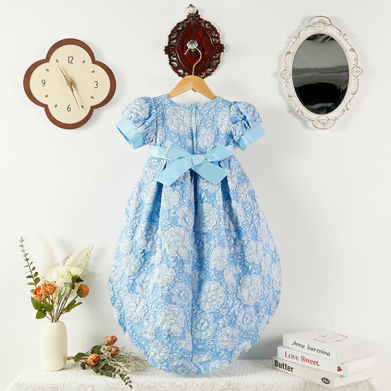 [Archive Sale] Jacquard Embossed Printing Irregular Craftsmanship Jacquard Short Sleeve Mid-long Dresses - image 2