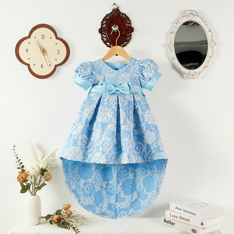 [Archive Sale] Jacquard Embossed Printing Irregular Craftsmanship Jacquard Short Sleeve Mid-long Dresses - image 1