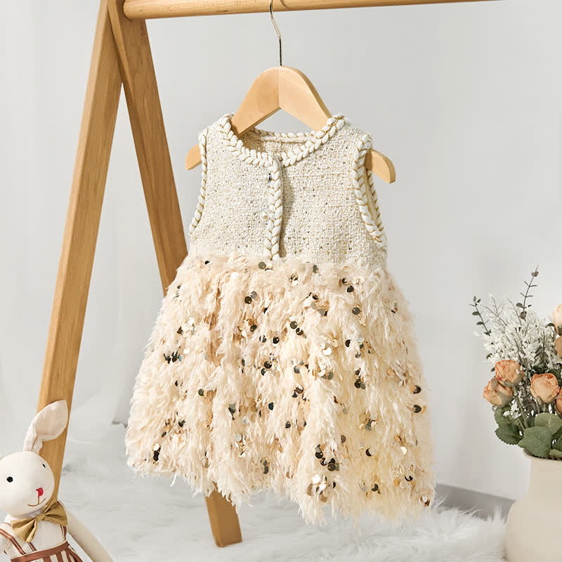 [Archive Sale] Tweed Sequins Sleeveless Mid-long Dresses - image 2