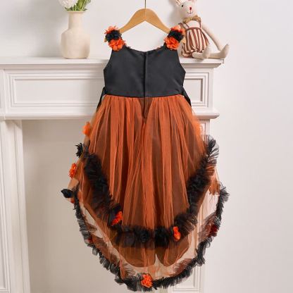 Satin & Mesh Rosette Sleeveless Mid-long Dresses - image 15