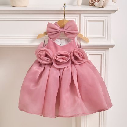 Organza Rosette Sleeveless Shorts Dresses - image 2