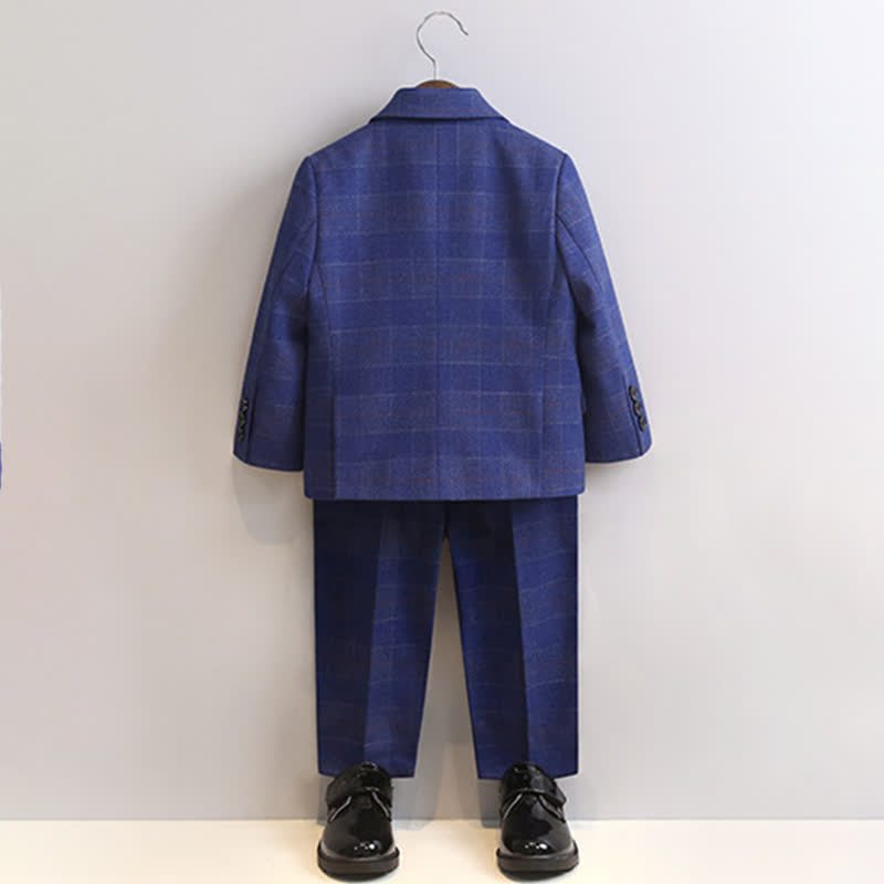 Chemical Fiber Blend Buckle Long Sleeve Regular 5-piece Formal Suit - image 4