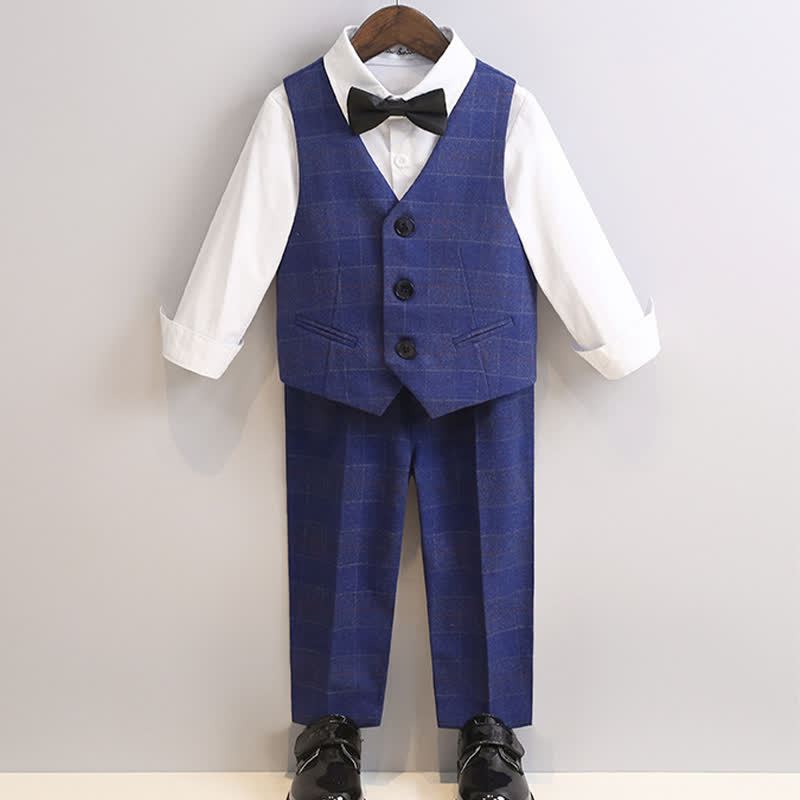 Chemical Fiber Blend Buckle Long Sleeve Regular 5-piece Formal Suit - image 2