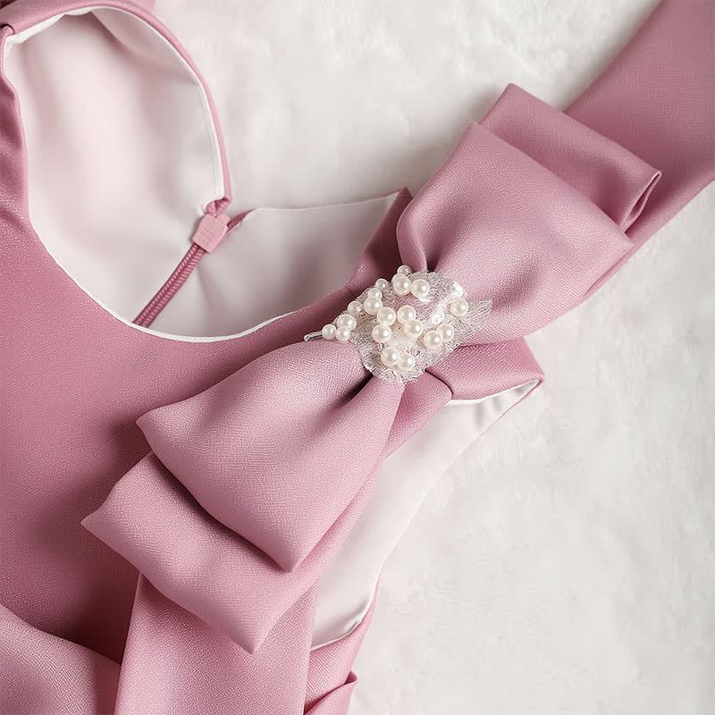 Voile Pearl Bow Sleeveless Midi Dresses - image 4