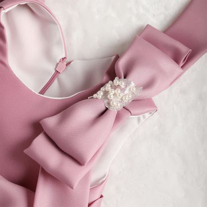 Voile Pearl Bow Sleeveless Midi Dresses - image 4