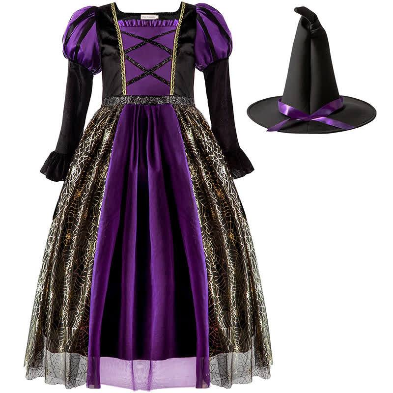 Satin Halloween Painting Maxi Dresses - Long Sleeve - 12-14Y - image 1