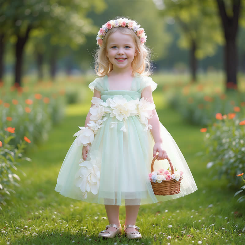 Mesh Rosette Sleeveless Midi Dresses - image 2