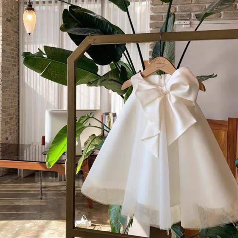 Voile Bow Sleeveless Midi Dresses - White - 8Y - image 8