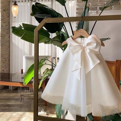 Voile Bow Sleeveless Midi Dresses - White - 8Y - image 8