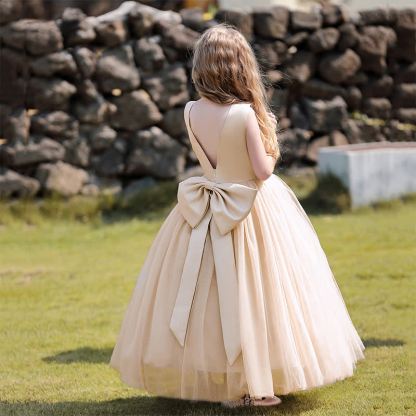 Satin Bow Sleeveless Maxi Dresses - image 3