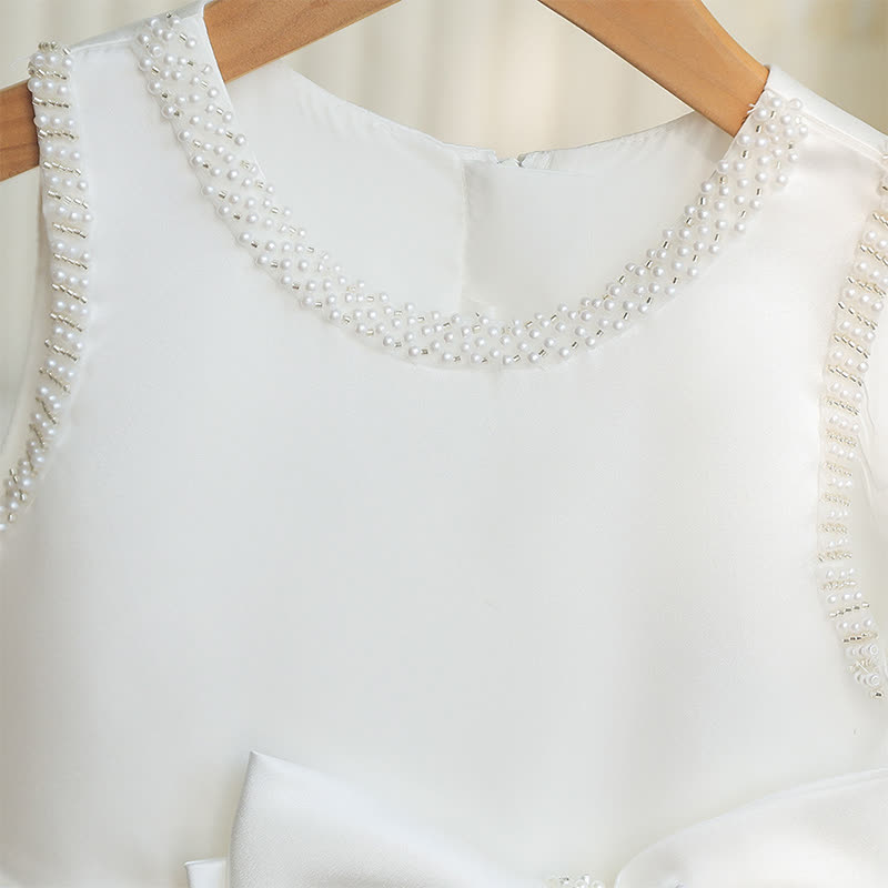 Satin Bow Sleeveless Midi Dresses - image 8