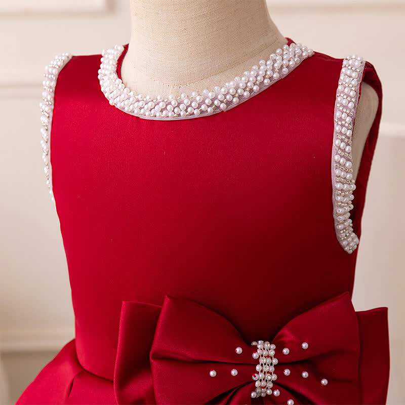 Satin Bow Sleeveless Midi Dresses - image 14