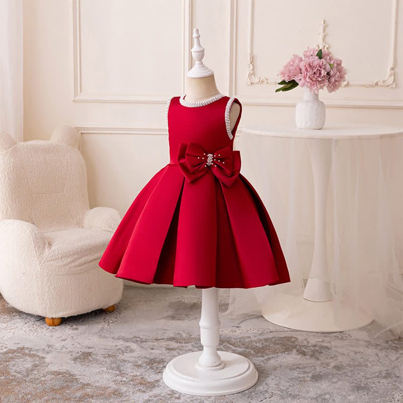 Satin Bow Sleeveless Midi Dresses - image 12