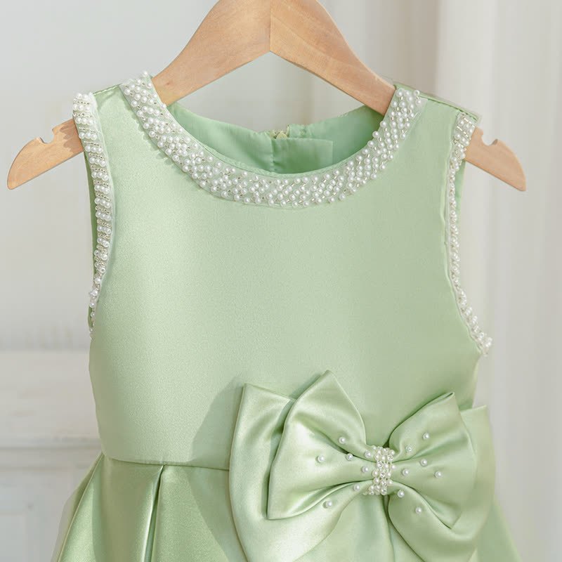 Satin Bow Sleeveless Midi Dresses - image 19