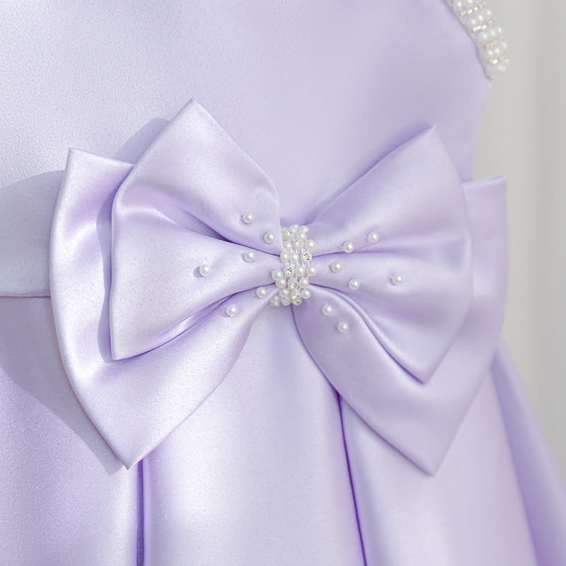 Satin Bow Sleeveless Midi Dresses - image 27