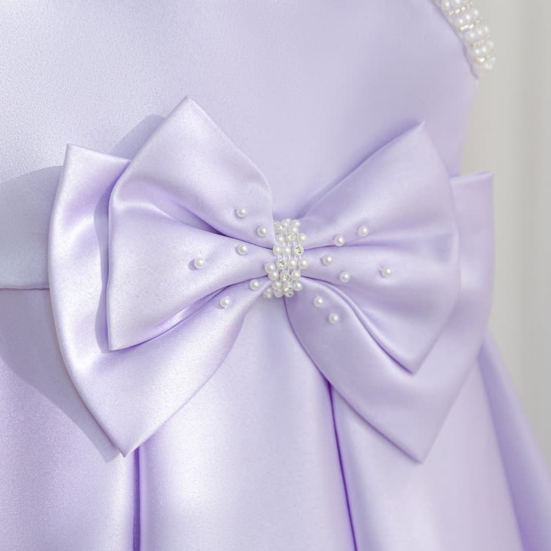 Satin Bow Sleeveless Midi Dresses - image 27