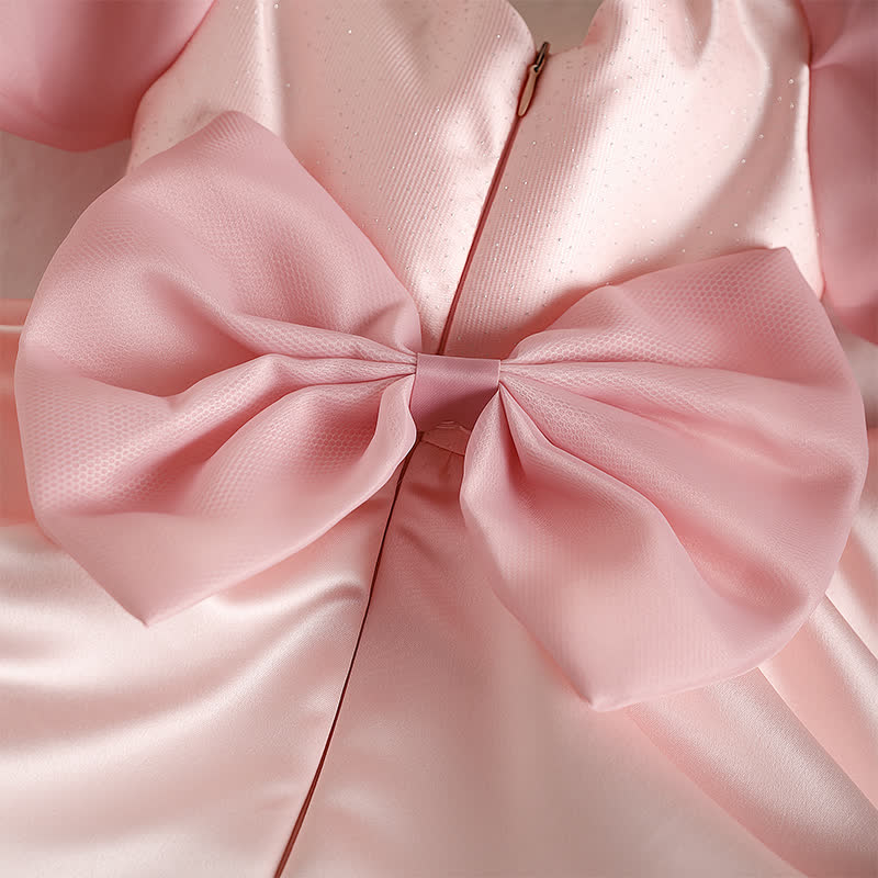 Satin Split Joint Long Sleeve Midi Dresses - image 4