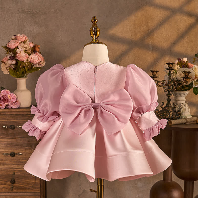 Satin Split Joint Long Sleeve Midi Dresses - image 2