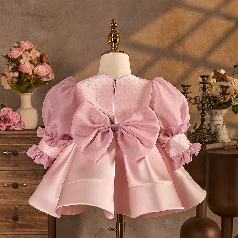 Satin Split Joint Long Sleeve Midi Dresses - image 2