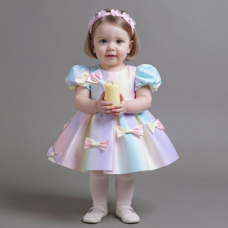 Satin Bow Short sleeve Midi Dresses - image 2