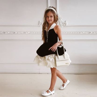 [Archive Sale] Velvet Folds Bow Sleeveless Mid-long Dresses - image 7