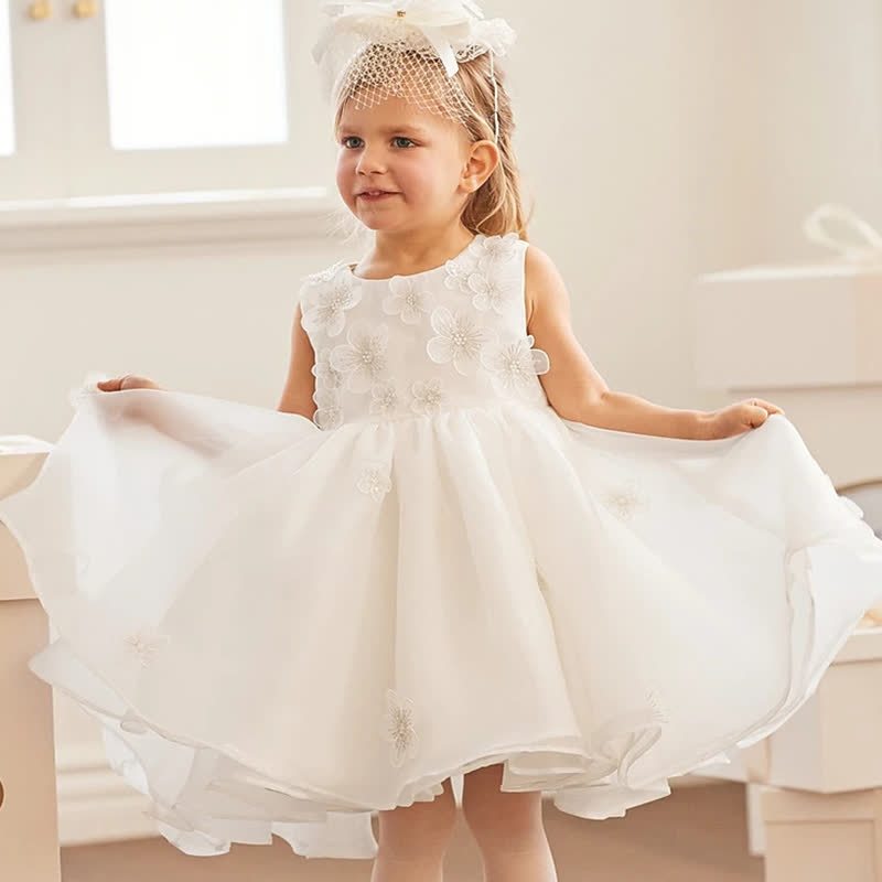Organza Rosette Sleeveless Mid-long Dresses - image 2