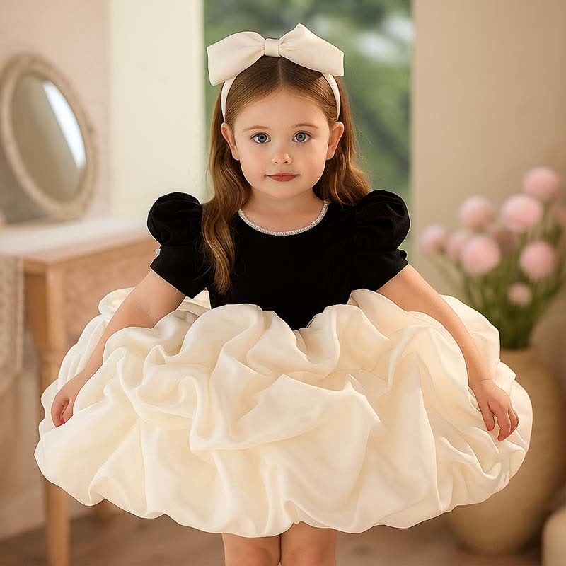 Velvet Folds Short Sleeve Mid-long Dresses - image 5