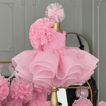 Organza Folds Sleeveless Mid-long Dresses - Pink - 15-16Y - image 7